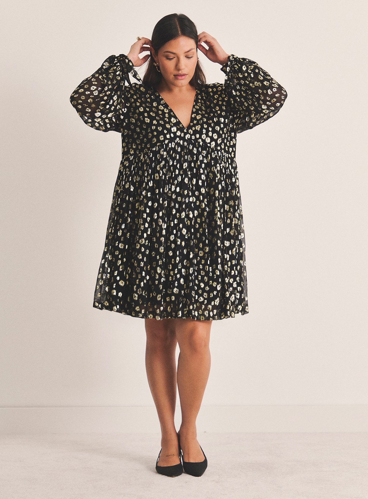 SIMPLY BE Animal Print Jacquard Smock Dress 32 - Image 3 thumbnail